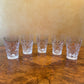 Vintage Glass Cut Tumblers Set Of Five 