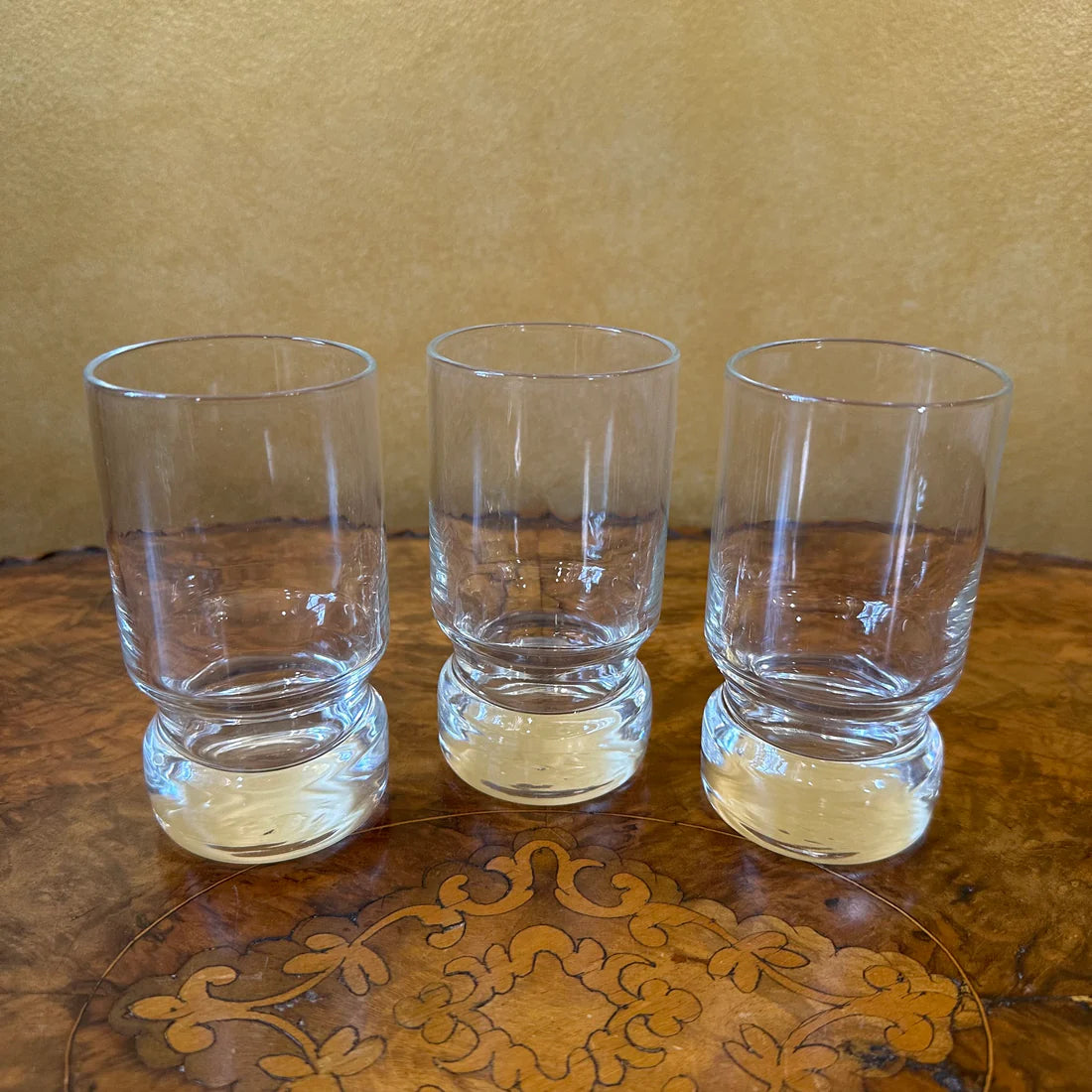 Vintage Glass Drinking Glasses Set Of Three