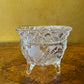 Vintage Glass Floral Pattern Footed Bowl 