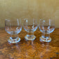 Vintage Glass Footed Port Glasses Set Of Three