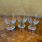 Vintage Glass Footed Port Glasses Set Of Three