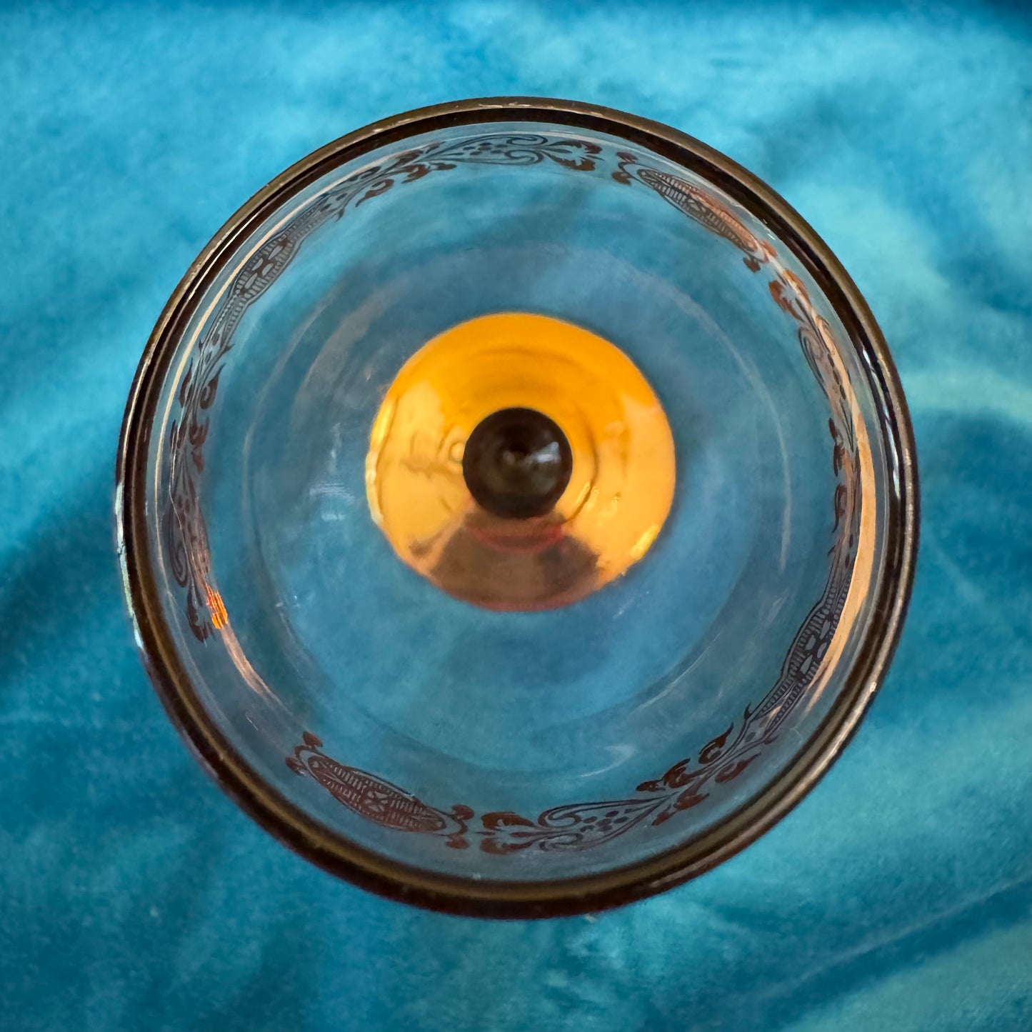 Vintage Glass Gold Pink Tint Port Glass