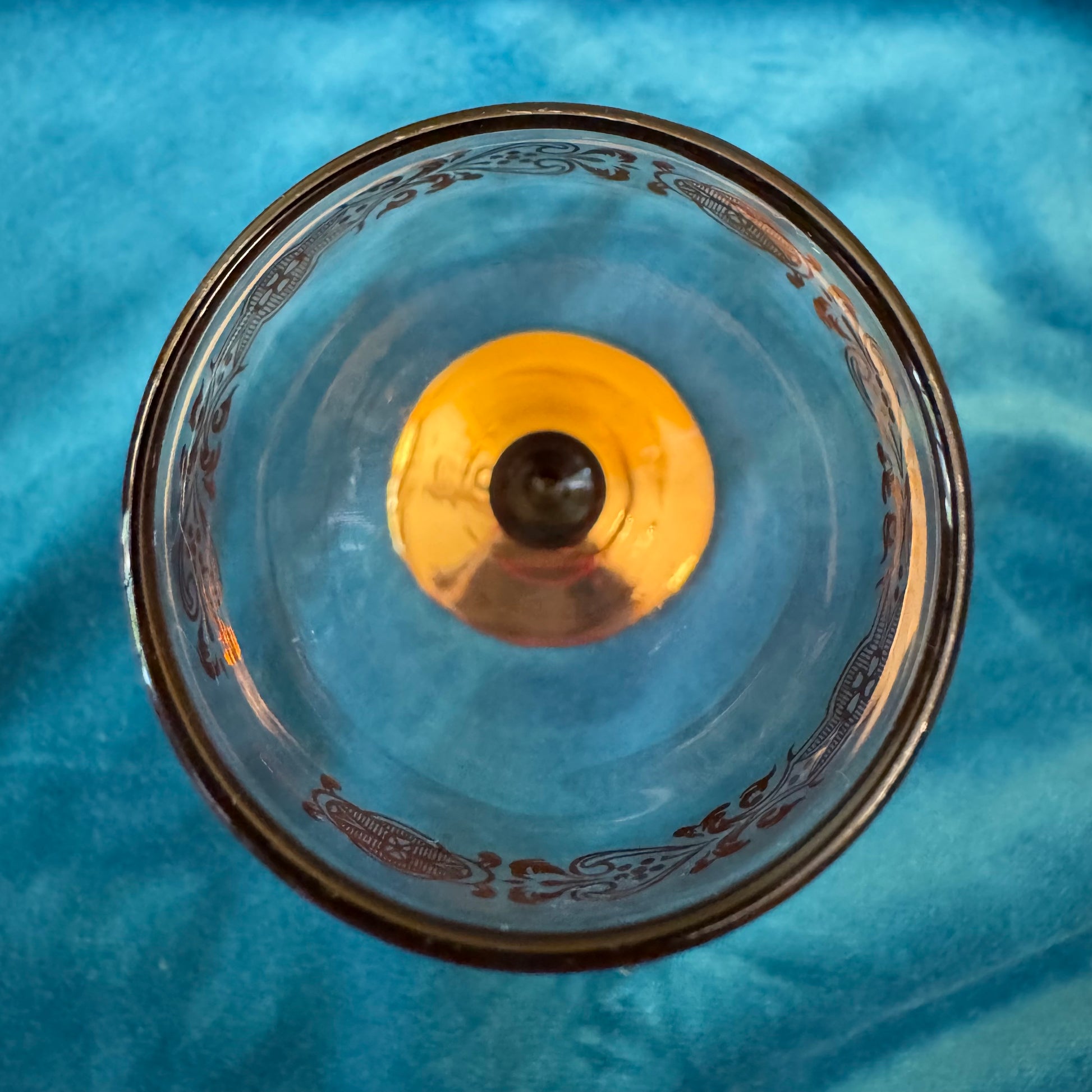 Vintage Glass Gold Pink Tint Port Glass