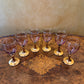 Vintage Glass Gold Pink Tint Port Glasses Set 