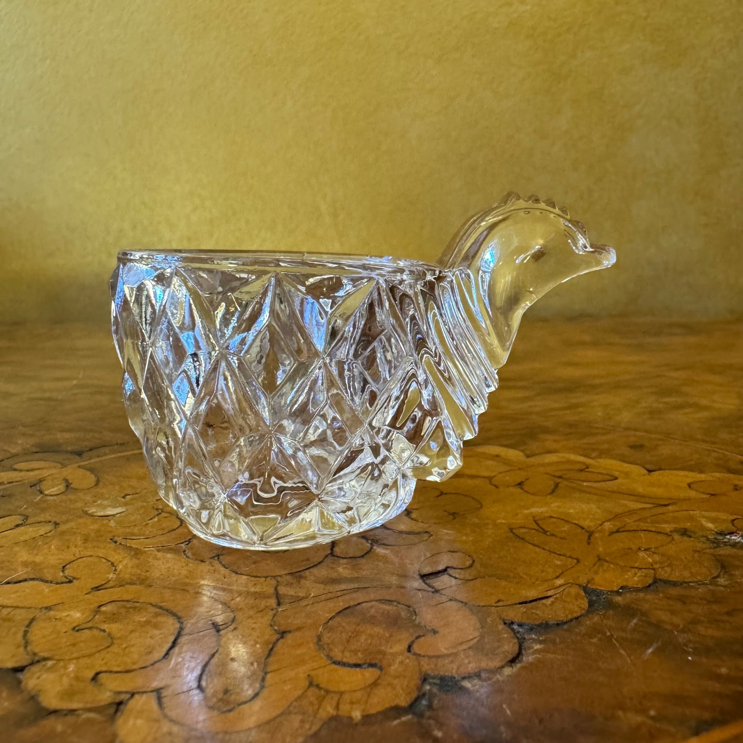 Vintage Glass Hen Shaped Egg Cups 