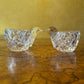 Vintage Glass Hen Shaped Egg Cups Pair 