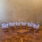 Vintage Glass Leaping Gazelle Deer Forest Glasses Set Of Six 