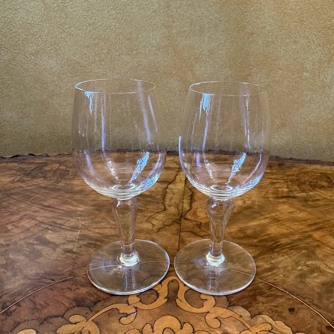 Vintage Glass Port Glasses Pair