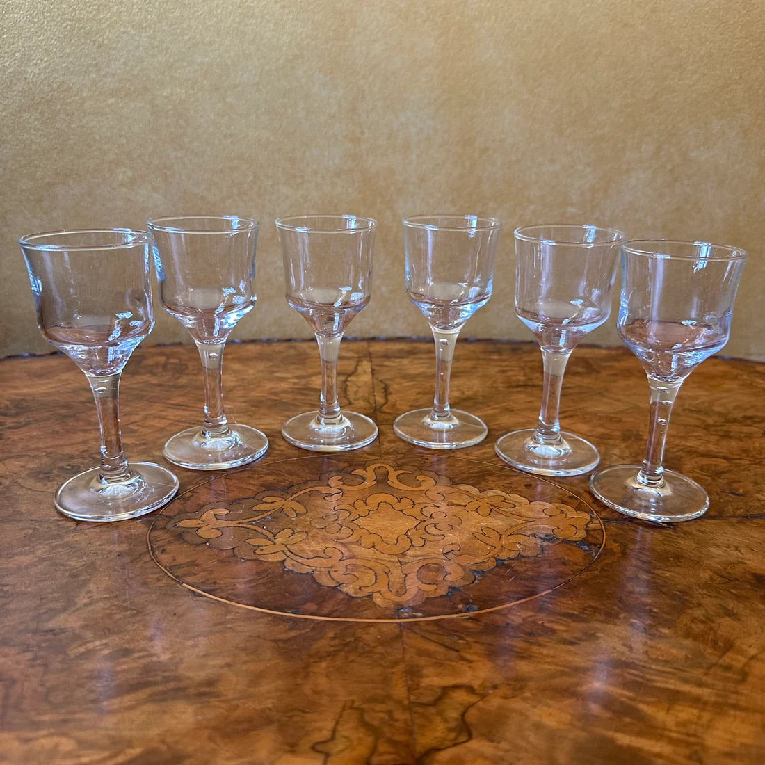 Vintage Glass Port Glasses Set Of Six