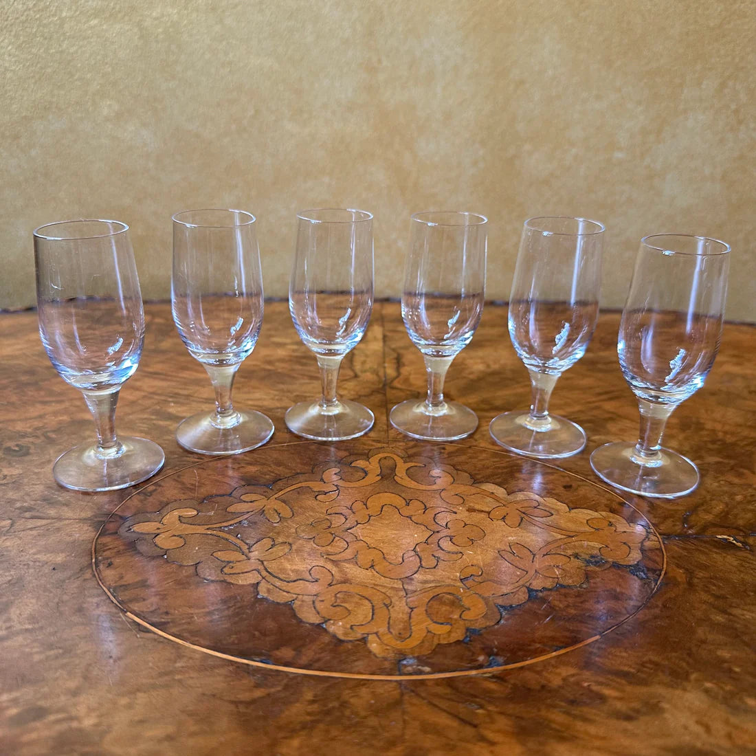 Vintage Glass Port Shot Glasses Set Of Six
