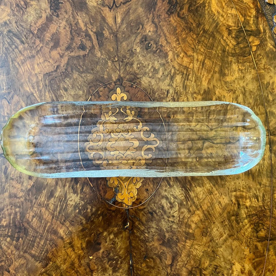 Vintage Glass Rectangle Platters Pair