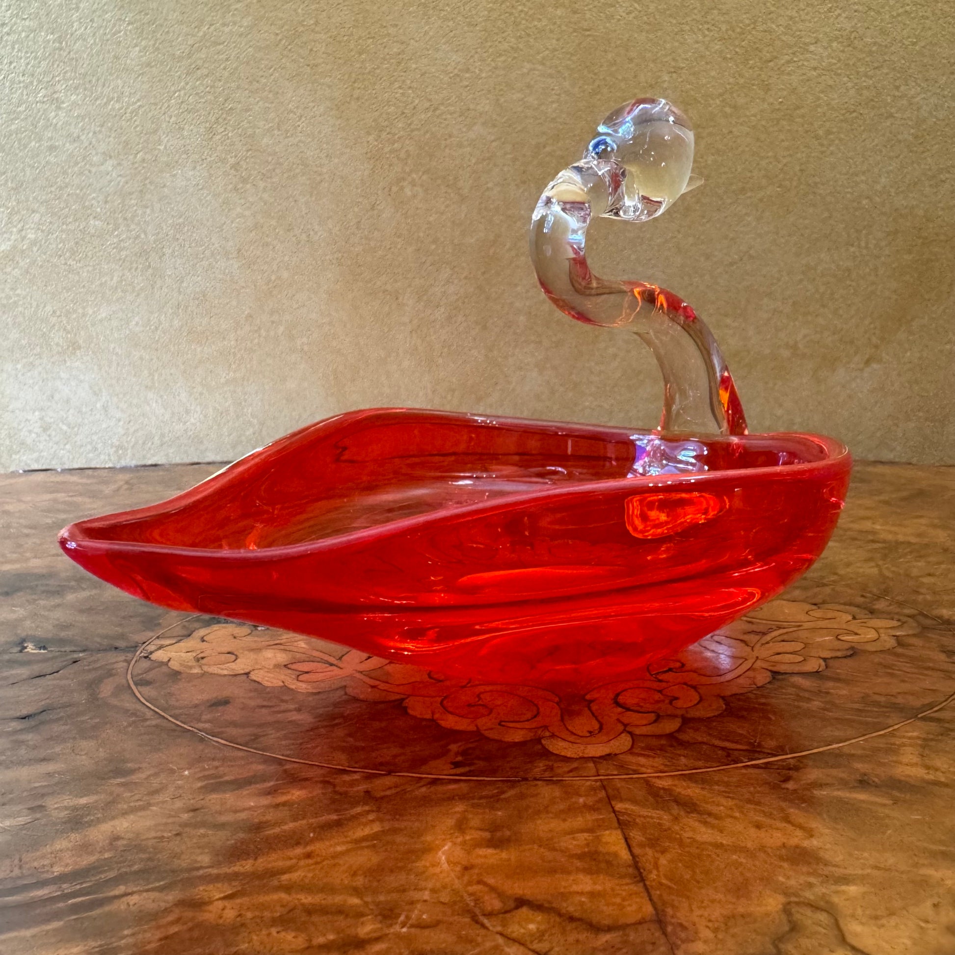 Vintage Glass Red Swan 