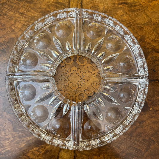 Vintage Glass Round Serving Divider Bowls