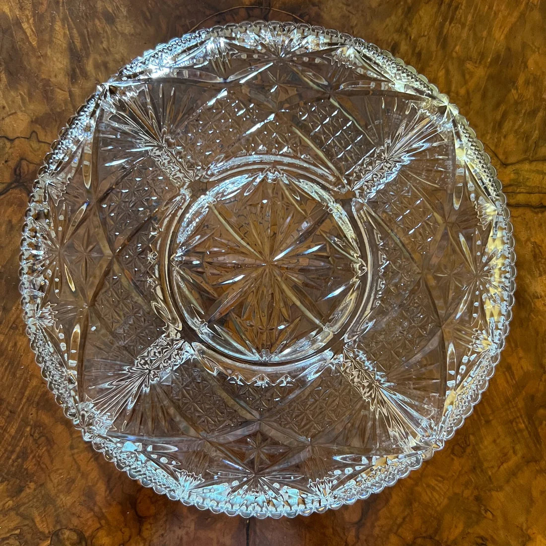 Vintage Metal & Glass Serving Platter