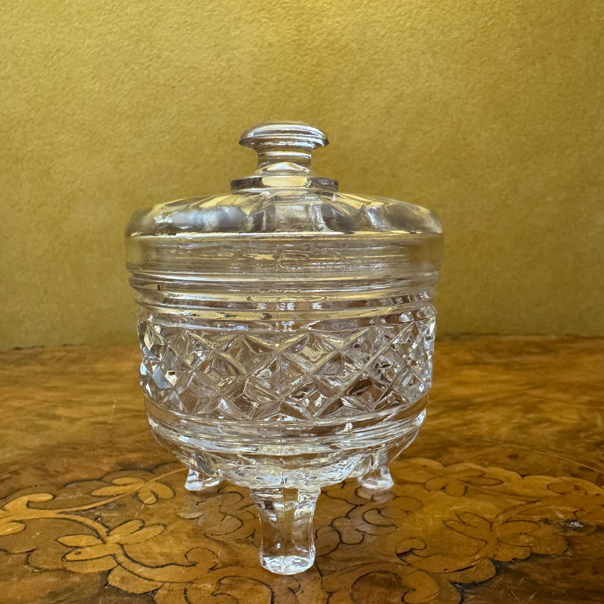 Vintage Glass Small Bowls With Lids 