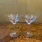 Vintage Glass Small Martini Glasses Pair