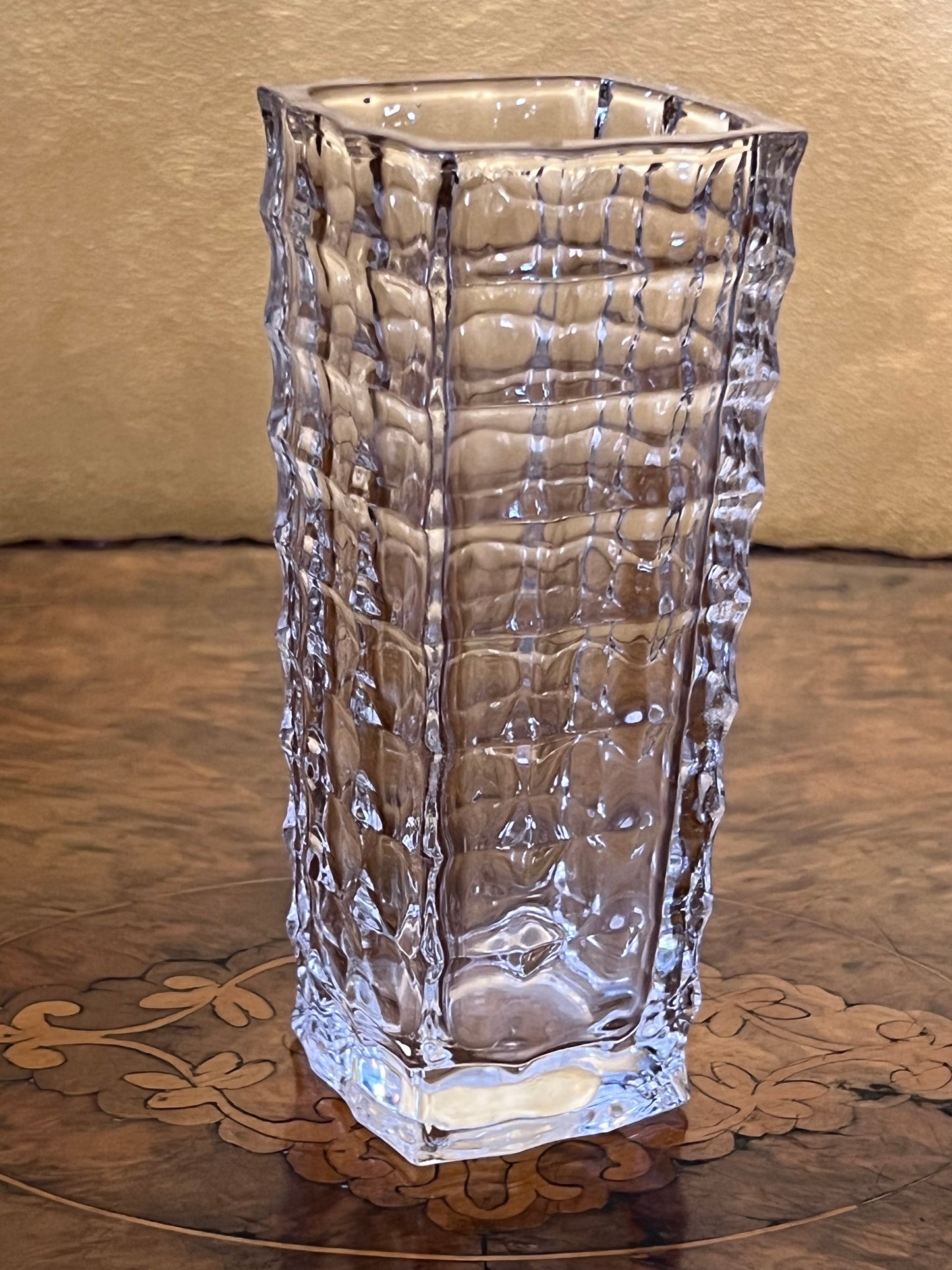  Vintage Glass Square Design Small Vase