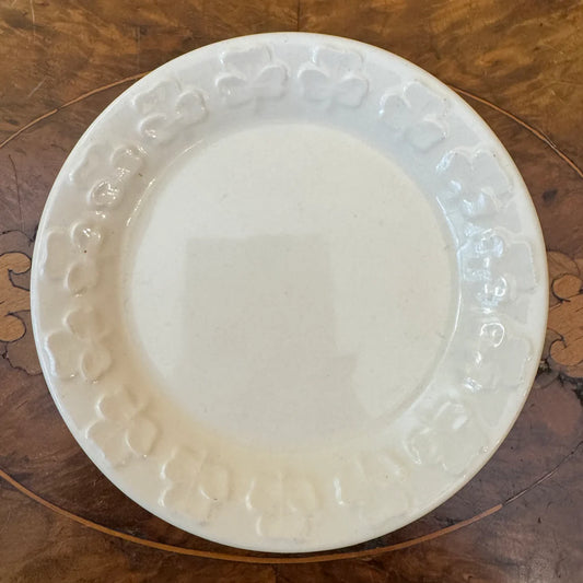 Vintage Clover Embossed Border Trim Small Trinket Dish