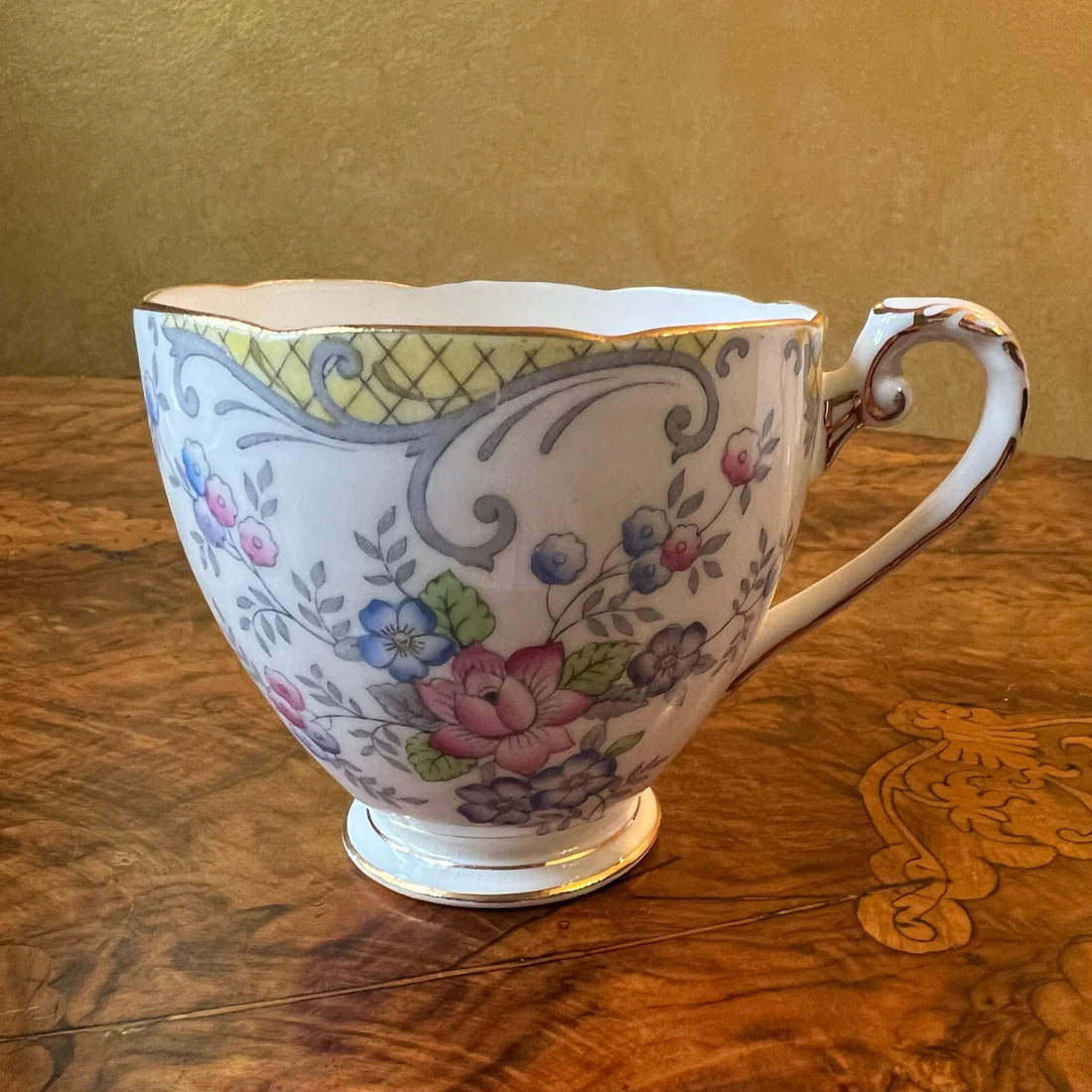 Vintage Grafton Floral Tea Cup Trio Set