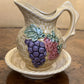 Vintage Grape & Strawberry Print Jug & Base