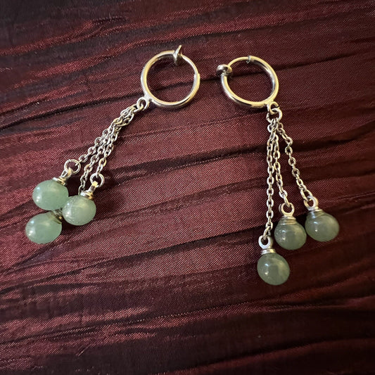 Vintage Green Chalcedony Earrings