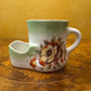 Vintage Green Floral Print Shaving Mug 