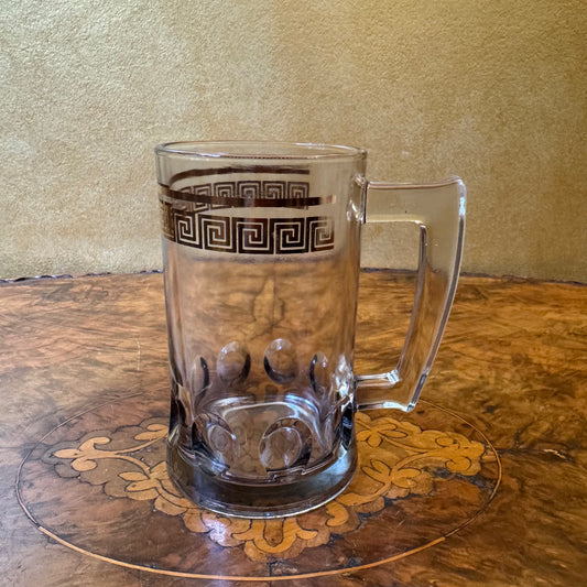 Vintage Grey Clear Glass Mug