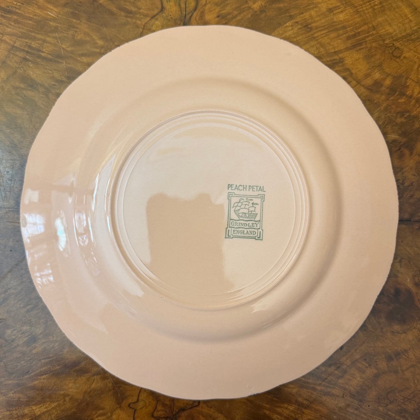 Vintage Grindley Peach Petal Gold Trim Dinner Plate 