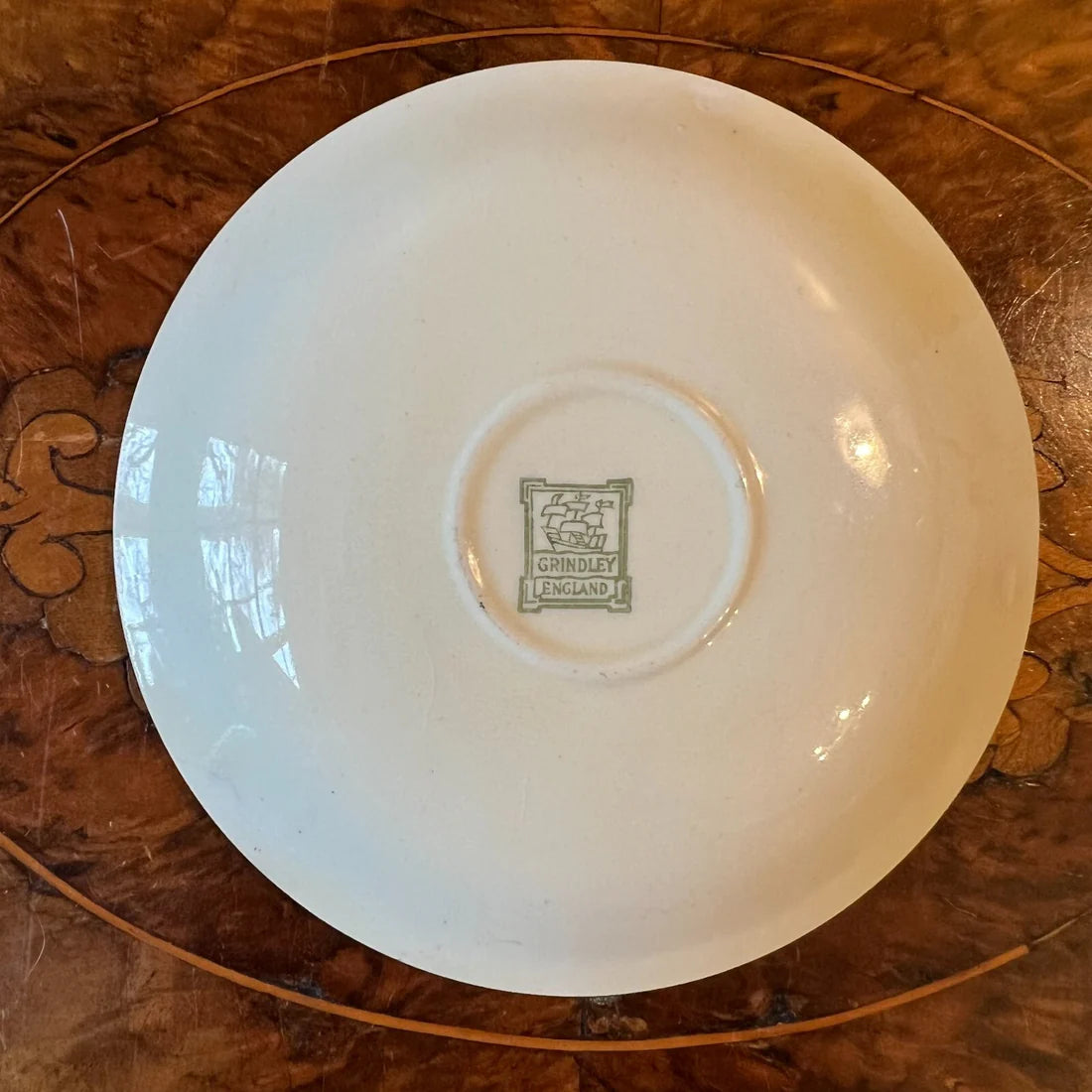 Vintage Grindley Pearl Light Aqua/Cream Demitasse Coffee Cup & Saucer