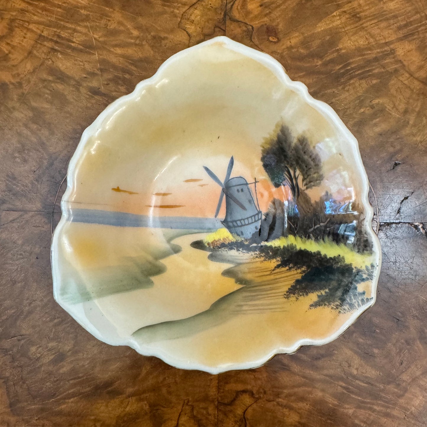 Vintage Hand-Painted Light House Print Small Bowl Dish 