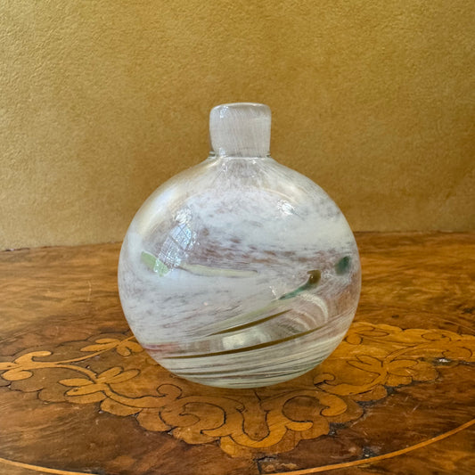 Vintage Hand Blown Glass Swirl Small Vase 