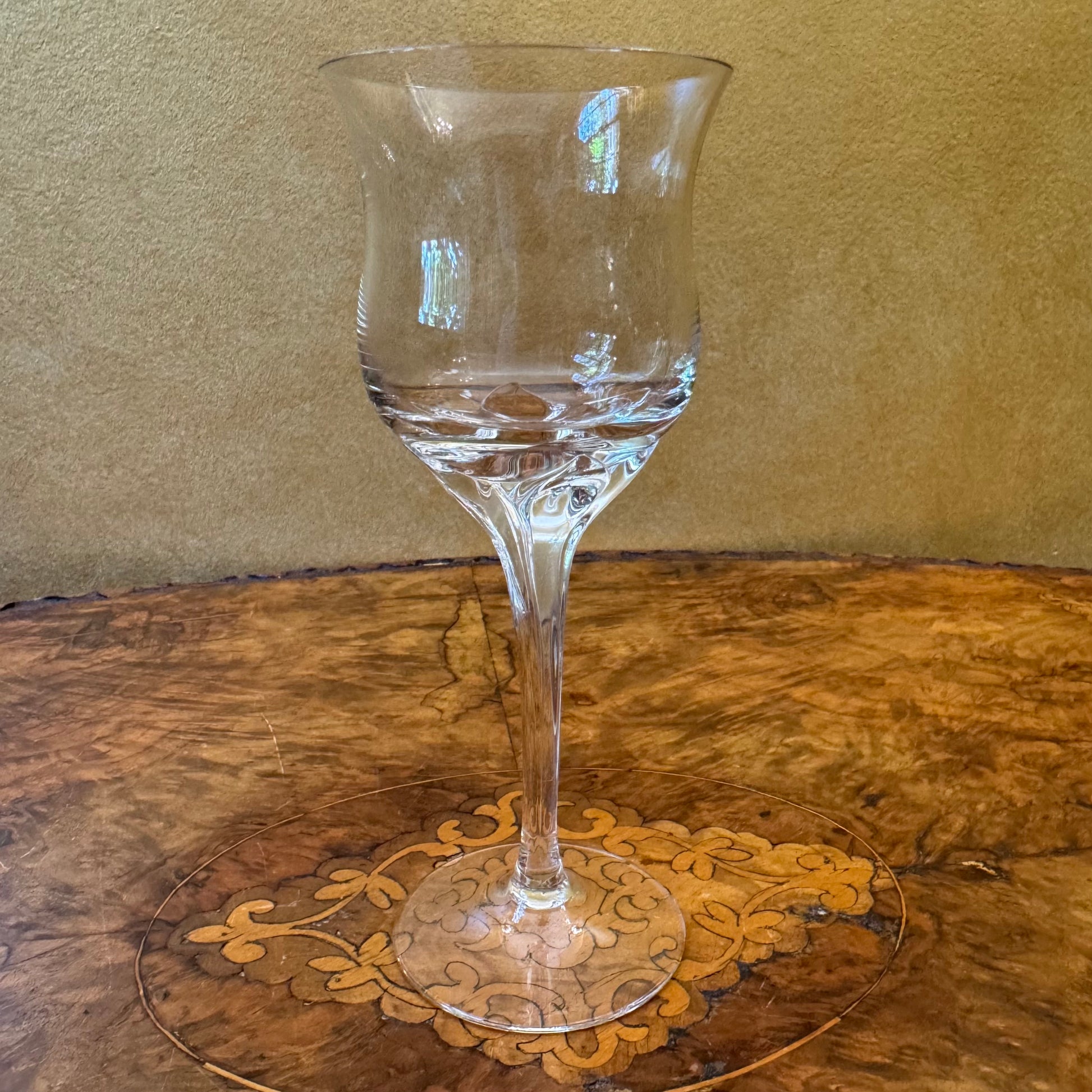 Vintage Hand Blown Twisted Stem Wine Glass