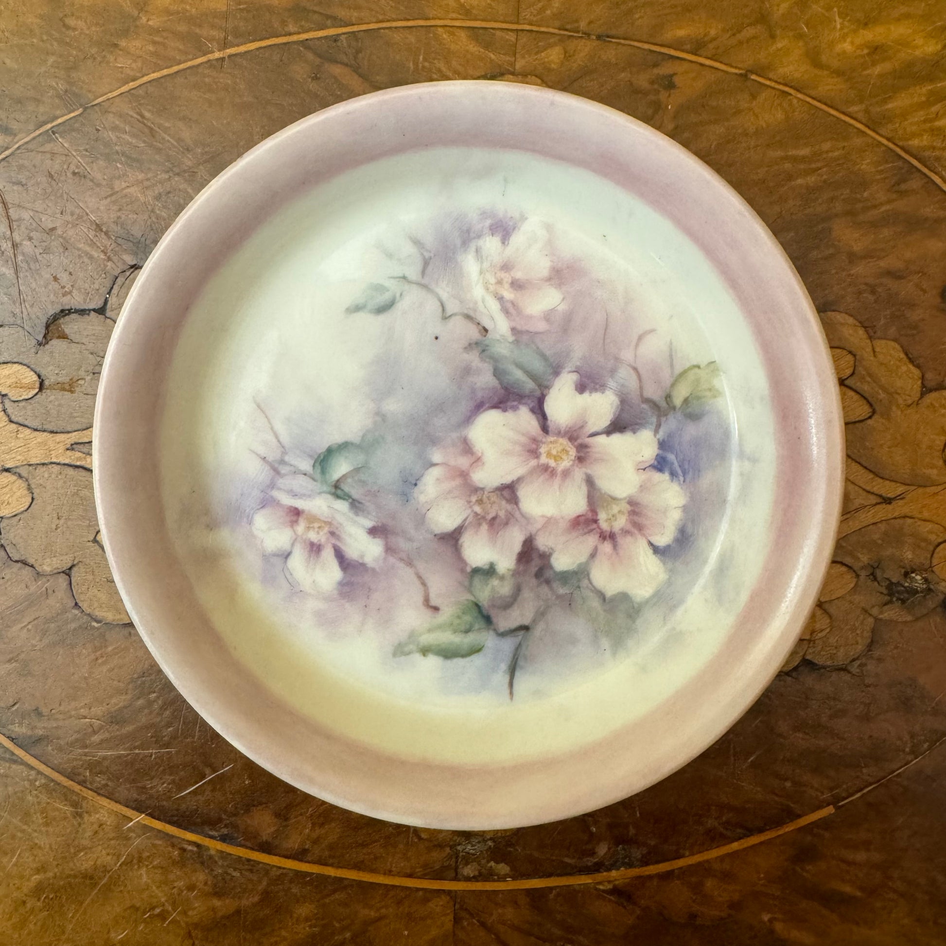 Vintage Hand Painted Floral Dish 