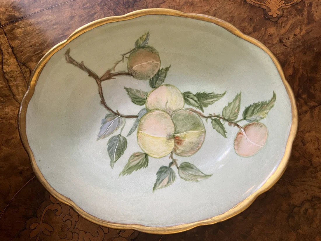Vintage Hand Painted Fruit Print Bowl