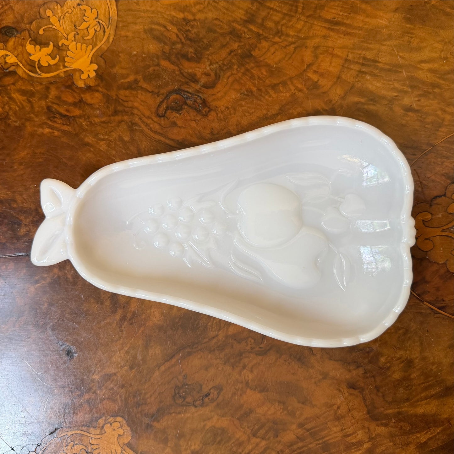 Vintage Hazel Atlas Milk Glass Pear Shaped Dish