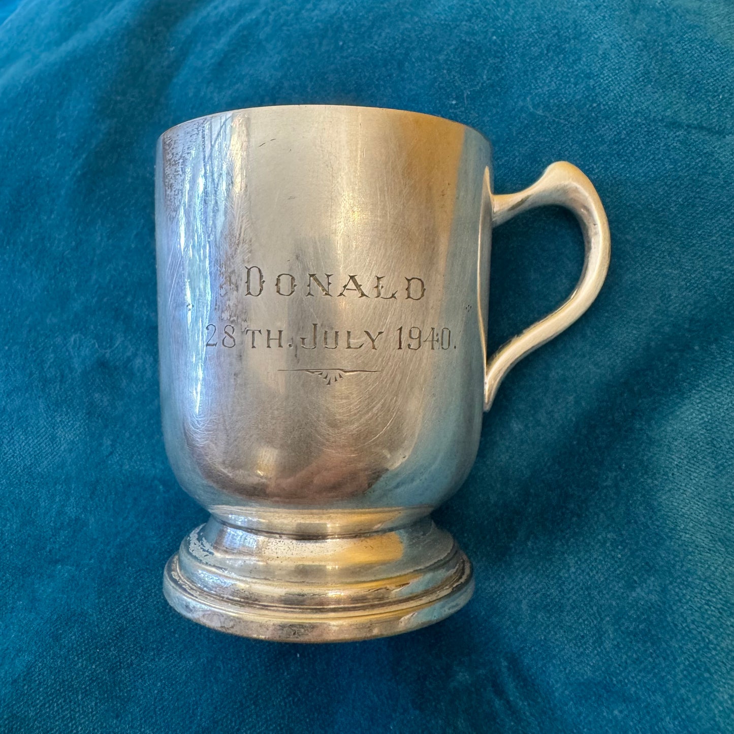 Vintage Hepworth Silver Plate Donald 28th July 1940 Cup