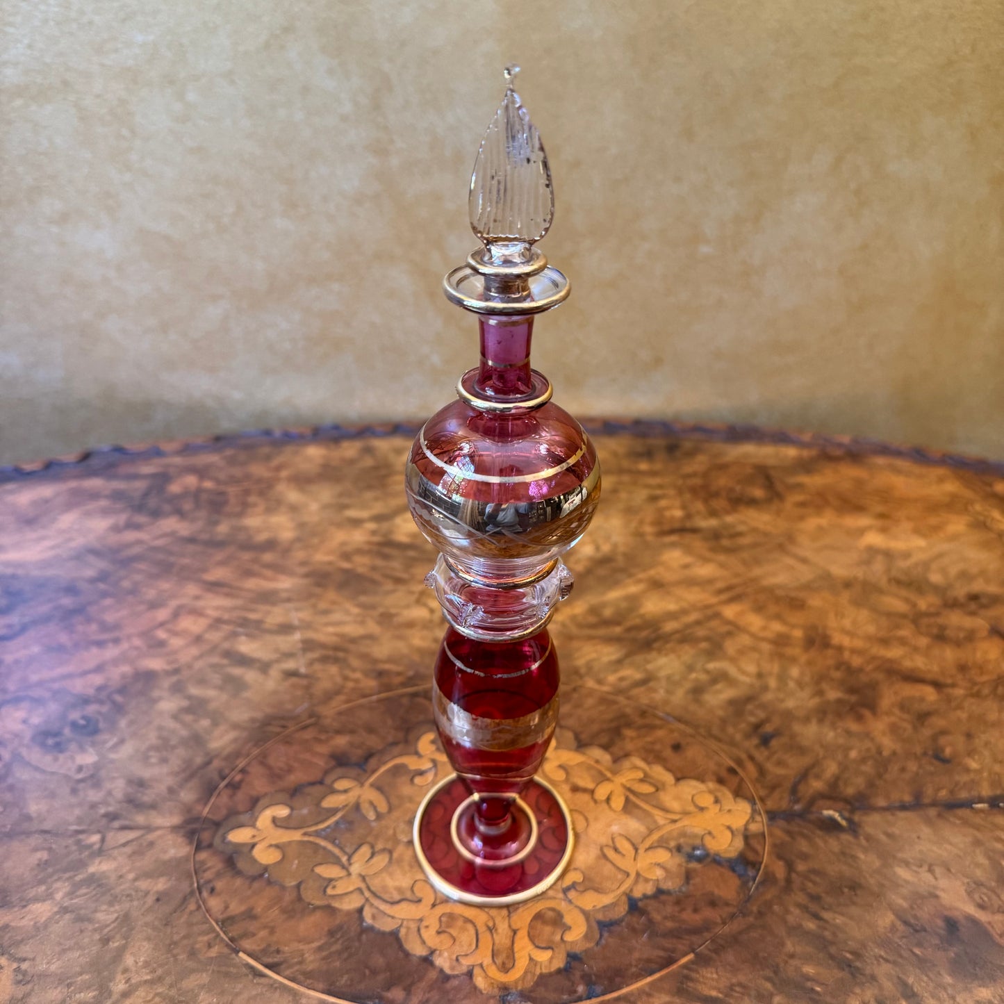 Vintage Hot Pink Glass Perfume Bottle 