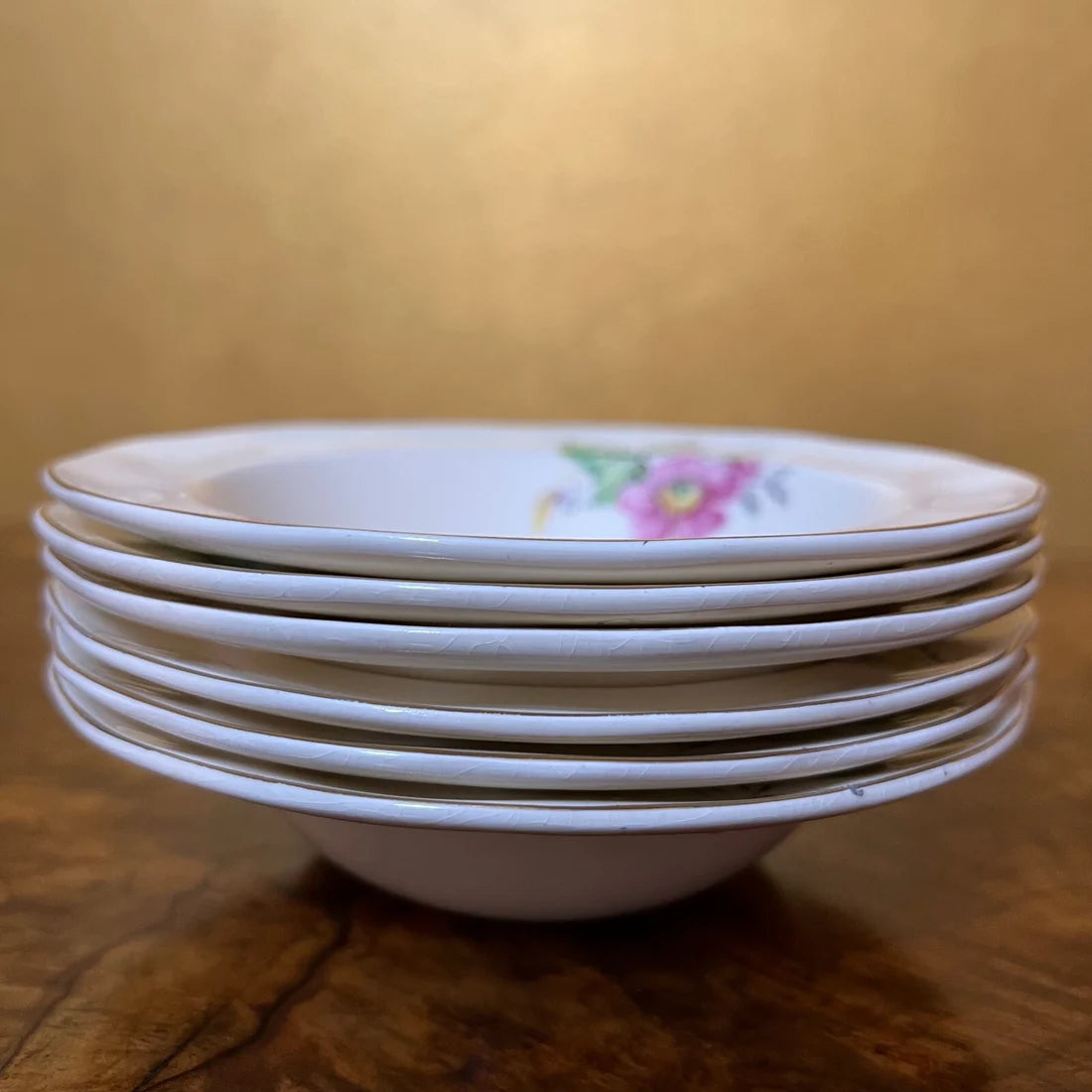 Vintage Imperial Ware Hiawathia Bowls Set Of Six
