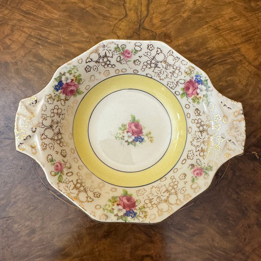 Vintage Indian H&K Tunstall Floral Print Bowl 