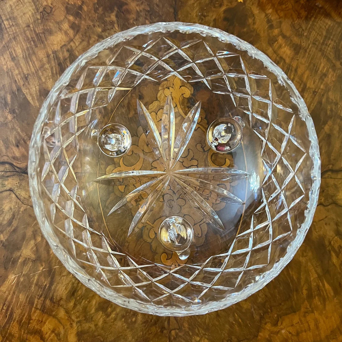 Vintage Inwald Crystal Bowl On Feet