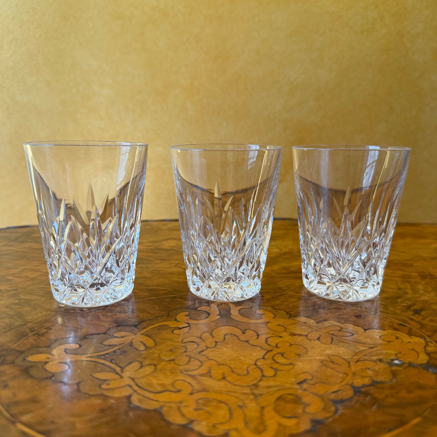 Vintage Inwald Crystal Tumblers Set Of Three 