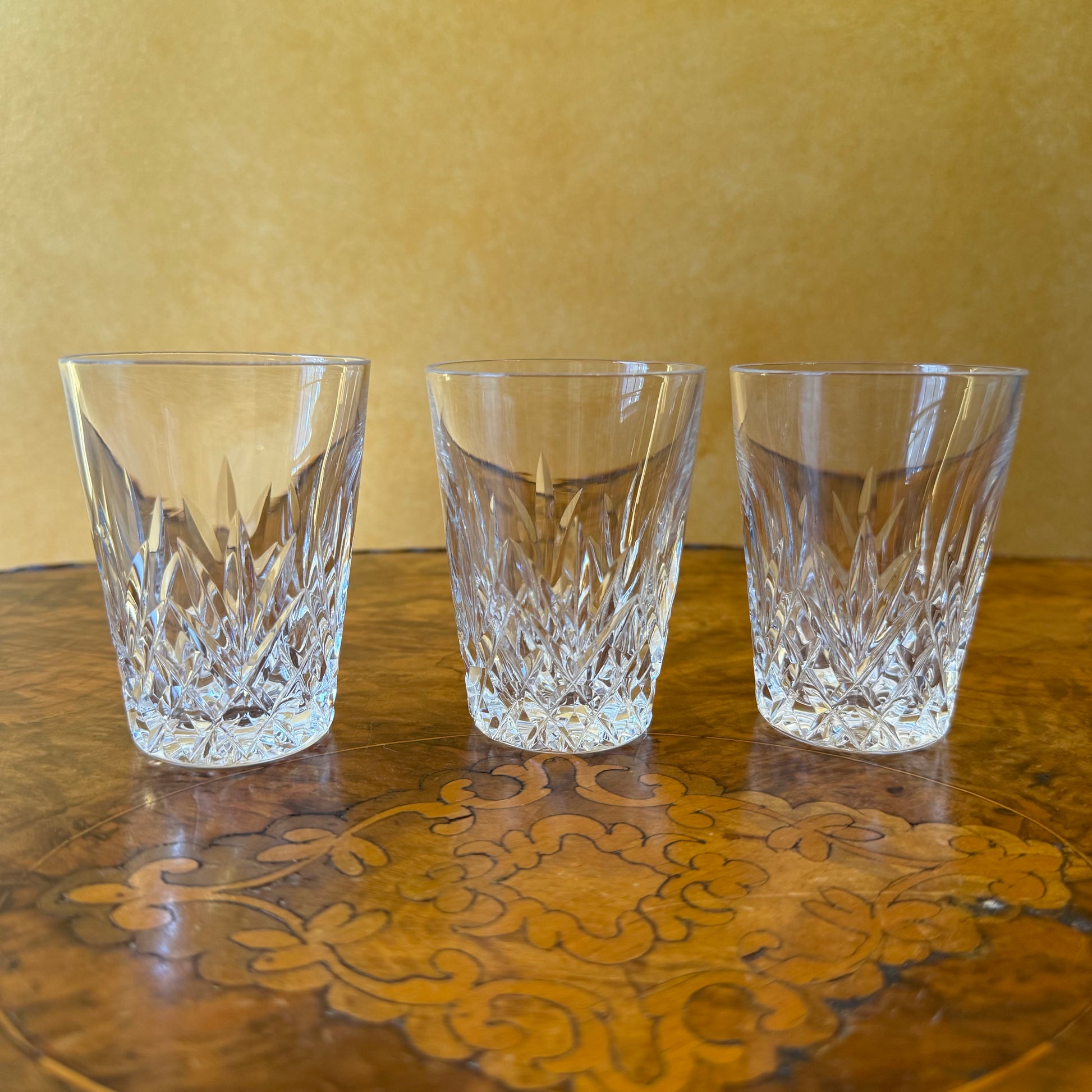 Vintage Inwald Crystal Tumblers Set Of Three 