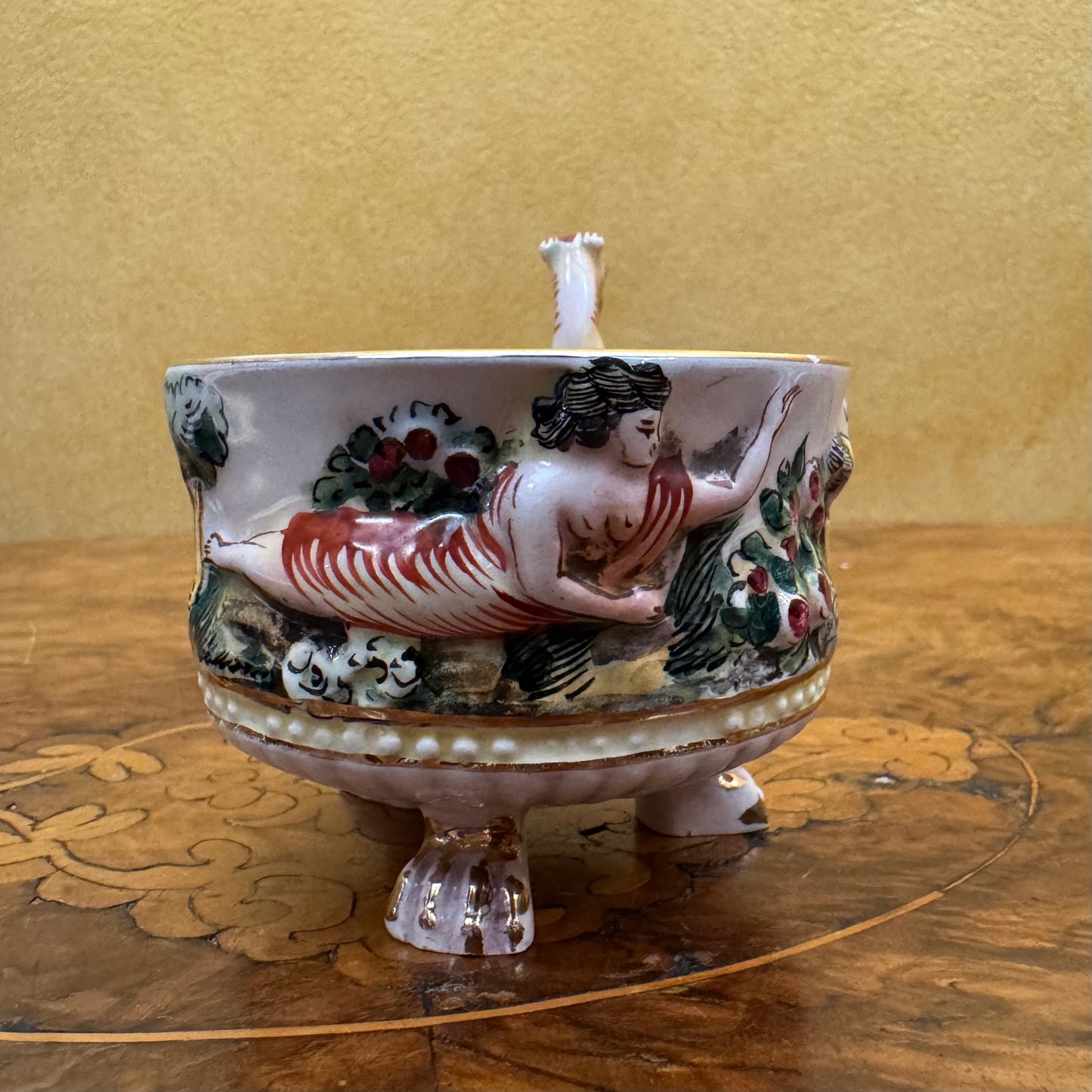 Vintage Italian Capodimonte Footed Demitasse Cup