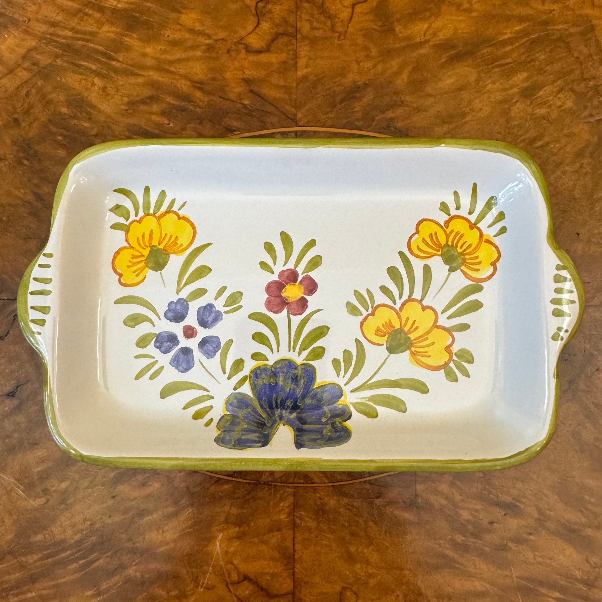 Vintage Italian Ceramic Platter with Handles