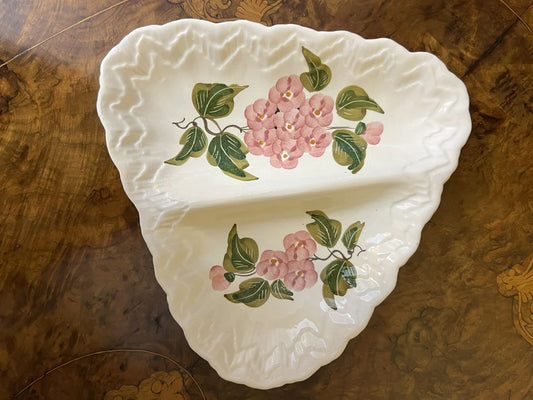Vintage Italian Pink Floral Divider Serving Plate