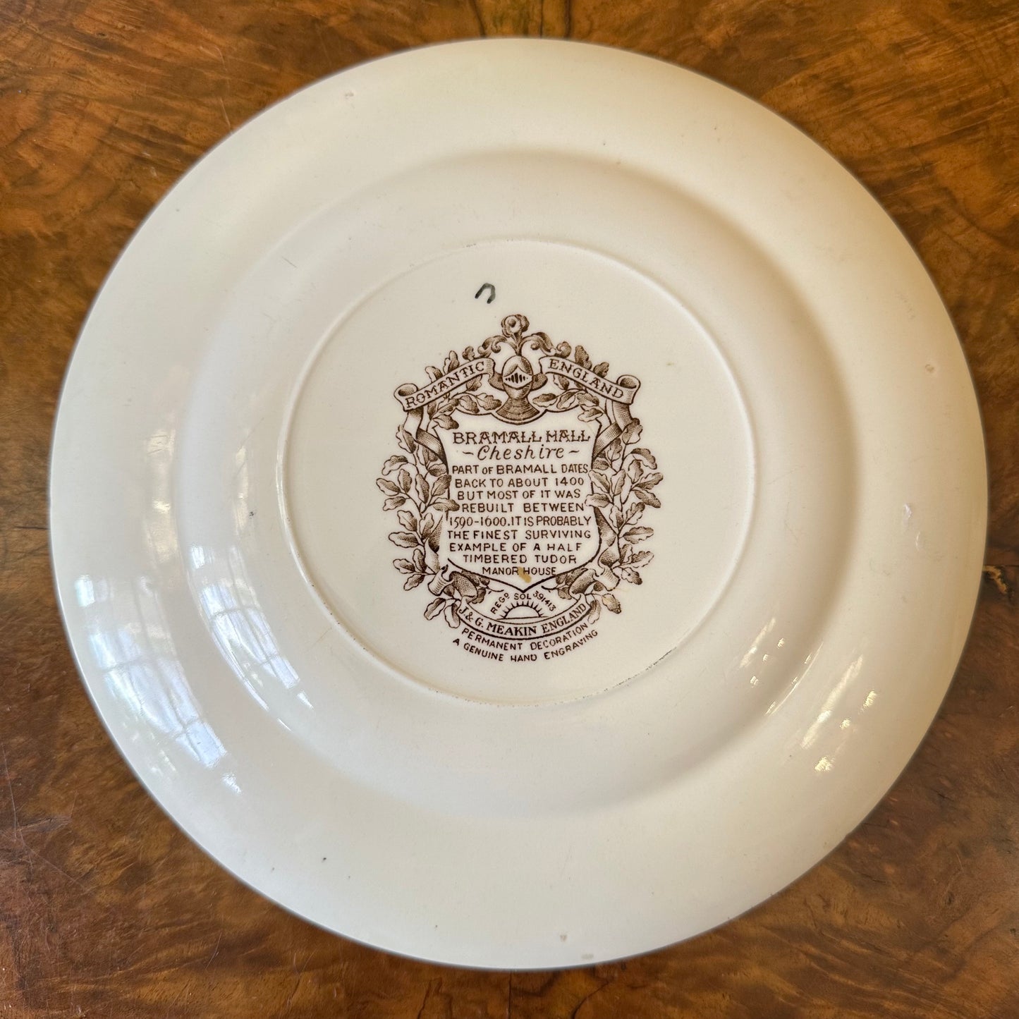 Vintage J & G Meakin Bramall Hall Cheshire Entree Plate