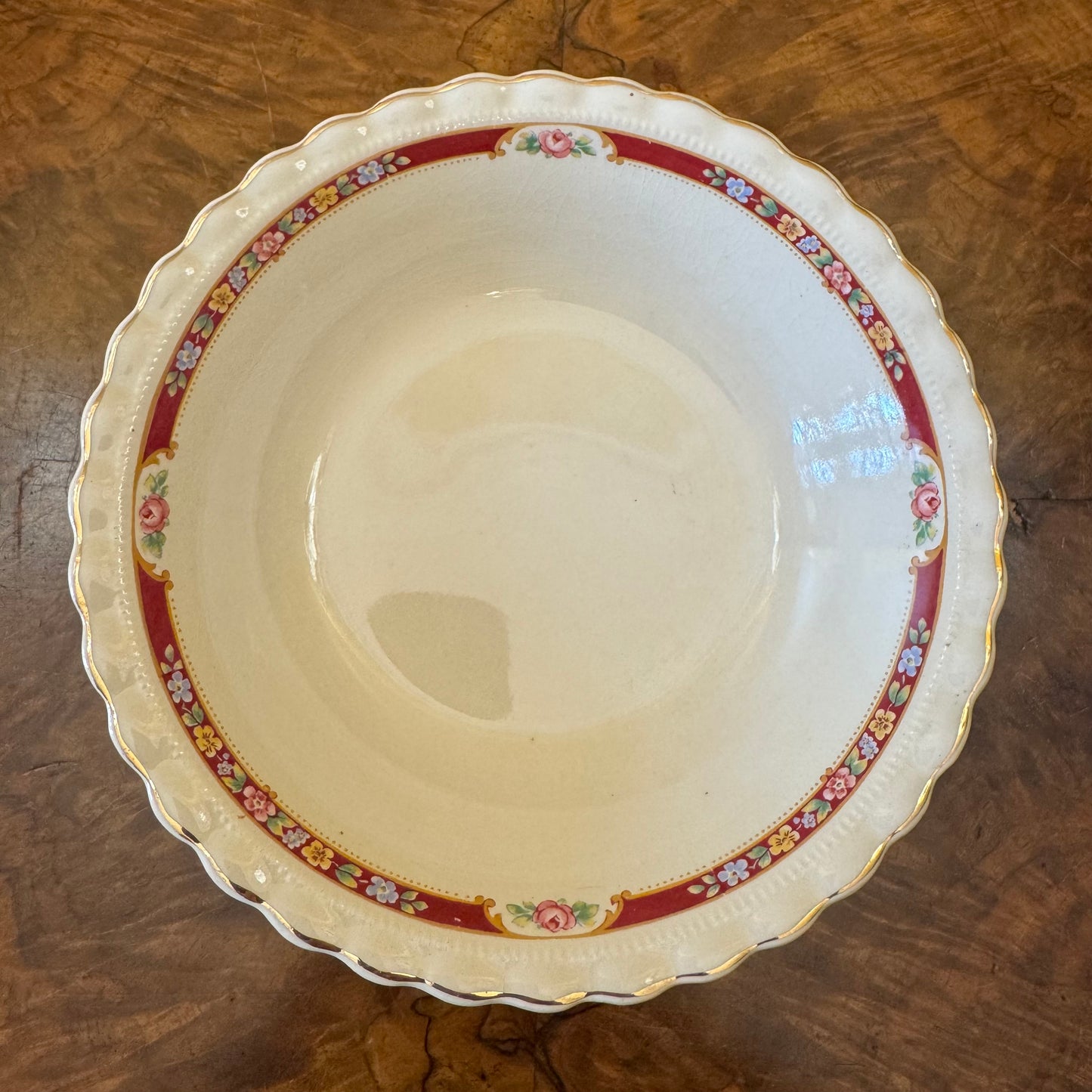 Vintage J & G Meakin Floral Border Print Dessert Bowl 