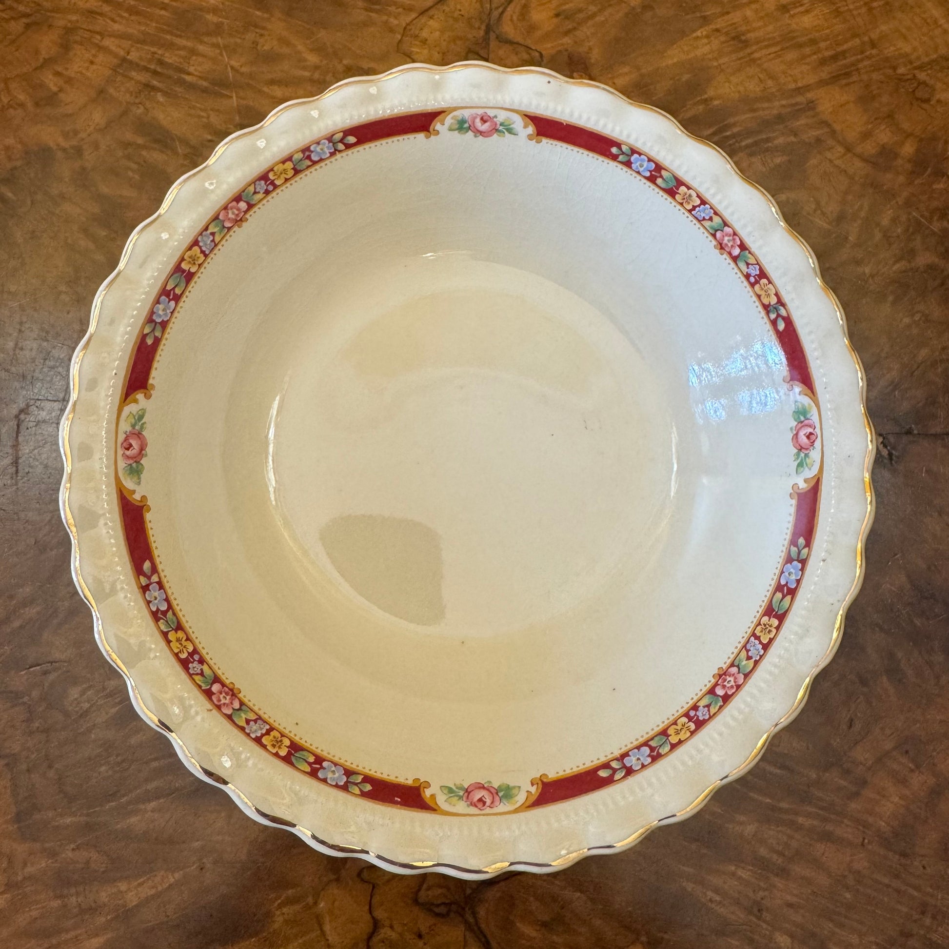 Vintage J & G Meakin Floral Border Print Dessert Bowl 