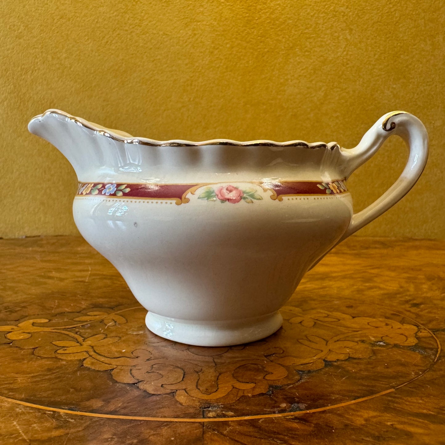 Vintage J & G Meakin Floral Border Print Milk Jug 