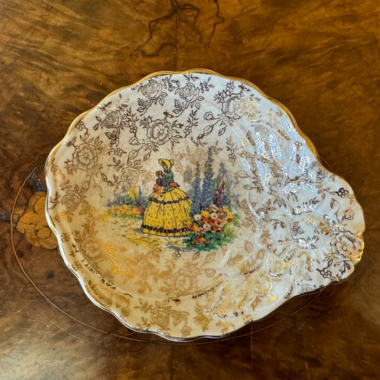 Vintage James Kent Longton, Crinoline Lady Shell Dish 